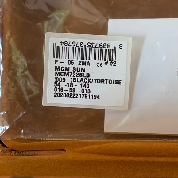 MCM "MCM722SLB 009" BROWN/BLACK TORTOISE SHELL MODIFIED CAT EYE SUNGLASS NIB - Picture 12 of 13